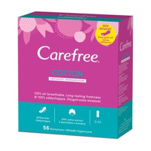 Wkładki higieniczne Carefree Cotton Unscented 56szt.