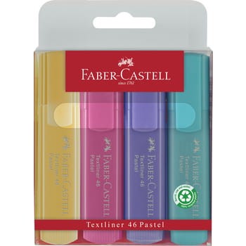 Zakreślacz 1546 pastel 4 kolory w etui plastikowym faber-castell 89c145f33b4f342bd58855452c8bc8f1