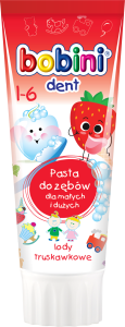 Pasta do zębów dla dzieci Bobini Lody truskawkowe powyżej 1-go roku życia 75 ml