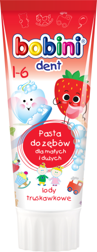 Pasta do zębów dla dzieci Bobini Lody truskawkowe powyżej 1-go roku życia 75ml