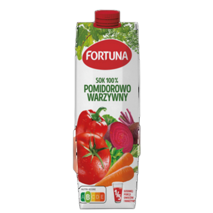 Sok 100% pomidorowo warzywny Fortuna 1 l Sok 100% pomidorowo warzywny Fortuna 1l