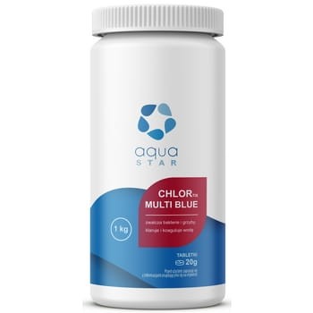 CHLORTIX MULTI BLUE tabletki 20 g 1 kg Środek do długotrwałej dezynfekcji wody basenowej z dodatkiem niebieskiego barwnika Aquastar fb283b08af246769c7fce83e56d357d1