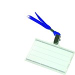 Identyfikator DONAU z jedwabną taśmą twardy niebieski