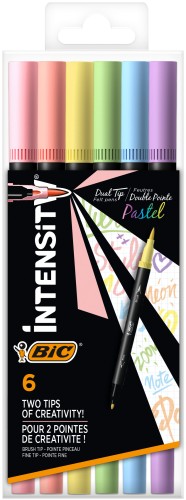 BIC Intensity Pastel Dual Tip Pisak dwustronny Etui 6szt