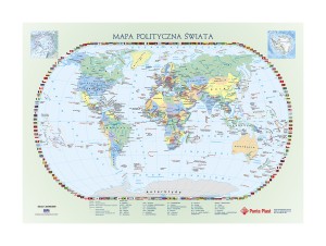 Biuwar z mapą fizyczną świata Panta Plast