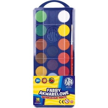 Farby akwarelowe Astra 18 kolorów fi 23,5 mm 89bbea22404845b5fb96162e6d5fa3cc