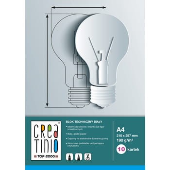 Blok techniczny A4 10 kartek, biały, Top-2000 Creatinio 1d50db1099a7dd5ca62d5bf882574c98