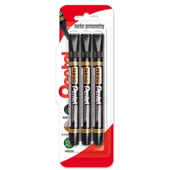 Pentel Marker permanentny, okrągła końcówka N850-czarny x 3 sztuki 0a27886a68881cb2f3b2dd7e54630aa5
