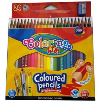 Colorino - kredki ołówkowe trójkątne 24 kolory 03aa3310b7da5c11d0daa640c8bd5845