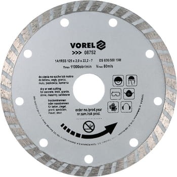 VOREL Tarcza diamentowa 125 mm Turbo 5768507d17793fc9ee6f5d511e67a403