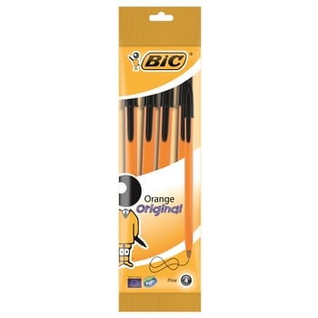 BiC Orange® Original długopis czarny pouch 4 szt. aaf709d670f60468d2eee555f8cf57fd