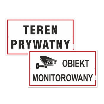 Korfed Tabliczka duża plastikowa Obiekt monitorowany / Teren prywatny mix x 1 szt. 4362e8197a548914115d69975969ccdf