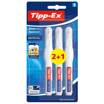 Tipp-Ex Shake'n Squeeze korektor w piórze blister 2+1 sztuka e2f9b860ef9d69aa6f26b6b80a1970e6