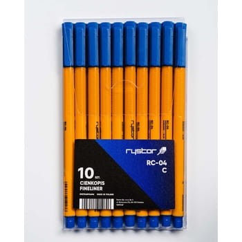 Cienkopis RC-04 niebieski 10szt. etui Rystor 3239f52b4acf94cc4fda3ea53dc99f97