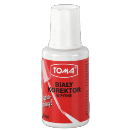 Korektor w płynie TOMA w butelczce z gąbką 20 ml Korektor w płynie TOMA w butelczce z gąbką 20 ml