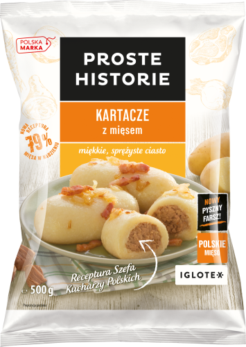 Mrożone kartacze z mięsem Proste Historie 500 g Mrożone kartacze z mięsem Proste Historie 500g