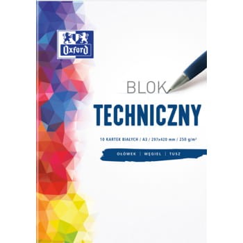 Blok techniczny A4 10 kartek, biały, Oxford aa6e2f77f58e9921c9f1b146c73f71d2