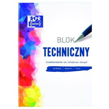 Blok techniczny A3 10 kartek, biały, Oxford f73ca6162553f2b6b6aaef898238cbb6
