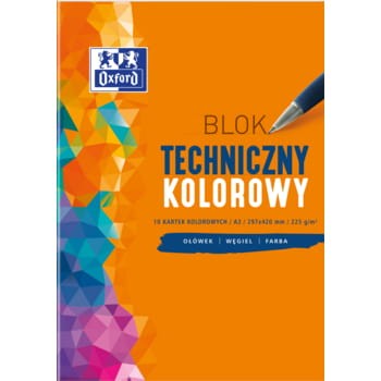 Blok techniczny A3 10 kartek, kolorowy, Oxford 8c9de999b8bd767fa27e55930be05201