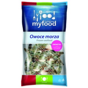 Mrożone krewetki surowe w pancerzu bez głowy 8-12 szt. MyFood 800 g