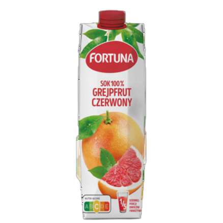 Sok 100% grejpfrut czerwony Fortuna 1 l Sok 100% grejpfrut czerwony Fortuna 1l