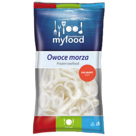 Mrożone kalmary krążki 3-7cm MyFood 700 g Mrożone kalmary krążki 3-7cm MyFood 700g
