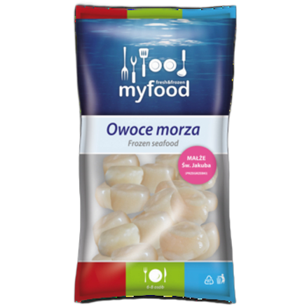 Mrożone małże Św. Jakuba surowe bez muszli, bez ikry 10-20szt. MyFood 800 g Mrożone małże Św. Jakuba surowe bez muszli, bez ikry 10-20szt. MyFood 800g