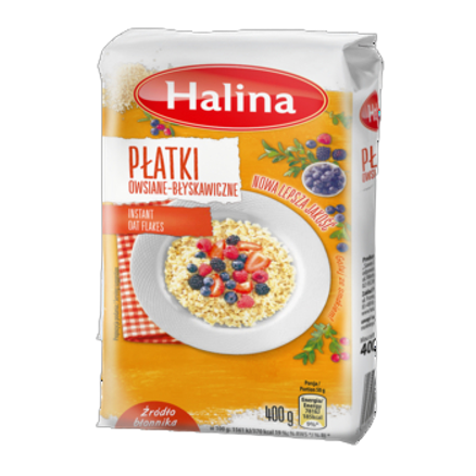 Halina Płatki owsiane błyskawiczne 400 g Halina Płatki owsiane błyskawiczne 400 g