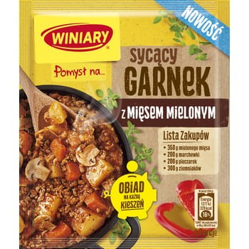 Winiary pomysł na... sycący garnek z mięsem mielonym 39 g a6deff5aee02fb4f870d3ad256b8ba63