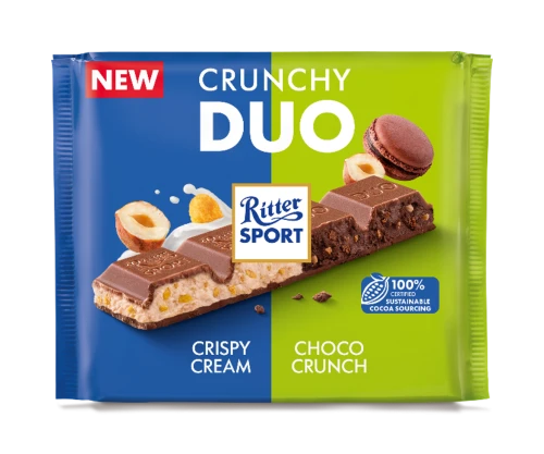 Ritter Sport Czekolada mleczna DUO Crunchy 218 g Ritter Sport Czekolada mleczna DUO Crunchy 218g