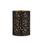 Latarnia Led 8,5x12 cm szklana w kolorze czarnym dekoracja gwiazdki Altom Design