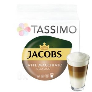 Tassimo Jacobs Latte Macchiato Classico Kawa mielona 8 kapsułek i mleko 8 kapsułek 264 g
