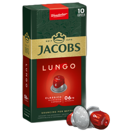 Jacobs Lungo Classico 6 Kawa mielona 10 kapsułek 52 g Jacobs Lungo Classico 6 Kawa mielona 10 kapsułek 52 g