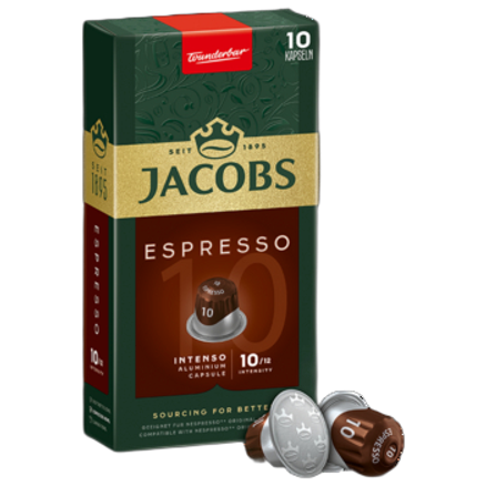 Jacobs Espresso Intenso 10 Kawa mielona 10 kapsułek 52 g Jacobs Espresso Intenso 10 Kawa mielona 10 kapsułek 52 g