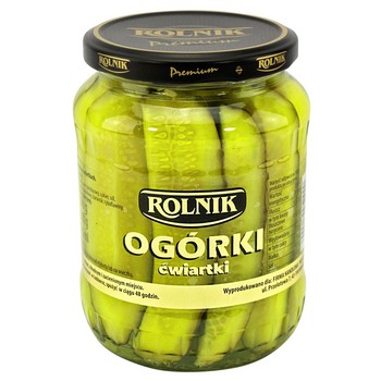 Ogórki ćwiartki 720 ml Rolnik Ogórki ćwiartki 720 ml Rolnik