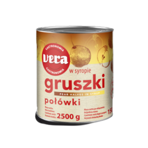 Gruszki połówki w syropie 2,5/1,5 kg Vera