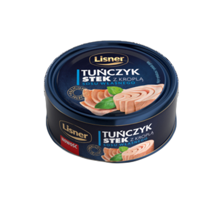 Tuńczyk Stek z kroplą sosu własnego Lisner 120 g Tuńczyk Stek z kroplą sosu własnego Lisner 120 g