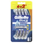 Gillette Blue3 Comfort Jednorazowa maszynka do golenia dla mężczyzn, 8 sztuk