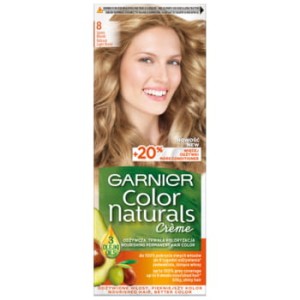 Garnier Color Naturals 8 Jasny blond, odżywcza farba do włosów, do 100% pokrycia siwych włosów