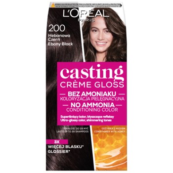 L'Oréal Paris Casting Crème Gloss Farba do włosów 200 Hebanowa czerń 180 ml L'Oréal Paris Casting Crème Gloss Farba do włosów 200 Hebanowa czerń 180 ml