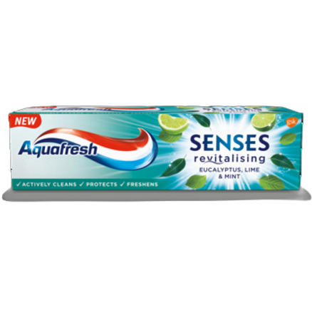 Aquafresh Senses pasta do zębów o smaku eukaliptusa z miętą i limonką 75 ml Aquafresh Senses pasta do zębów o smaku eukaliptusa z miętą i limonką 75 ml