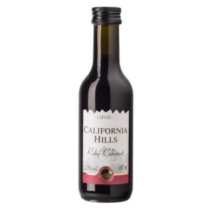 'Wino California Hills Ruby Cabernet czerwone, półwytrawne 187 ml