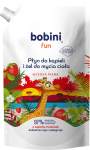 BOBINI Fun Płyn do kąpieli i żel do mycia Wysoka piana o zapachu truskawek 500 ml refill