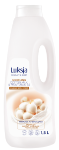 Luksja Creamy & Soft Kremowy płyn do kąpieli Mleczko bawełniane i Prowitamina B5 1,5 l