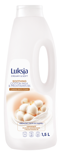 Luksja Creamy &amp; Soft Kremowy płyn do kąpieli Mleczko bawełniane i Prowitamina B5 1500 ml