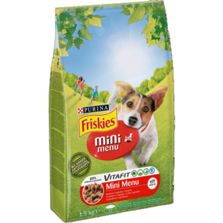 Karma dla psów Friskies Mini Menu z wołowiną 1,5 kg Karma dla psów Friskies Mini Menu z wołowiną 1,5 kg