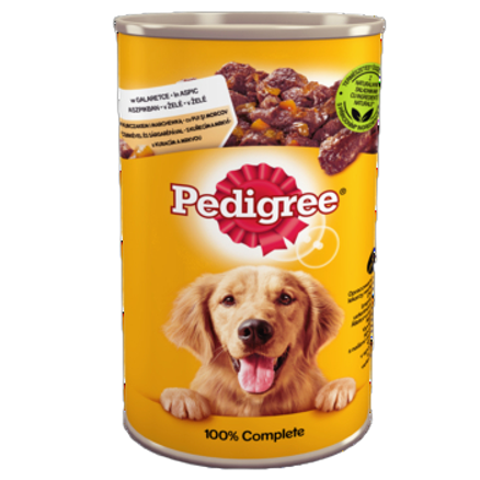 Pedigree Puszka Galaretka z kurczakiem i marchewką 1,2 l Pedigree Puszka Galaretka z kurczakiem i marchewką 1200g