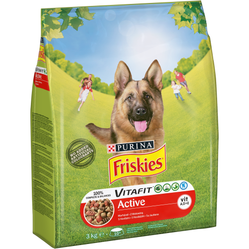 KARMA DLA PSÓW FRISKIES ACTIVE z wołowiną 3KG