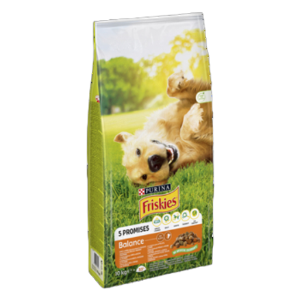 Friskies® Balance z pyszną mieszanką Kurczaka i Wołowiny z Warzywami 10 kg Friskies® Balance z pyszną mieszanką Kurczaka i Wołowiny z Warzywami 10 kg