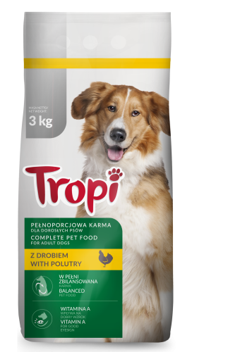 Tropi karma dla psów 3kg z drobiem